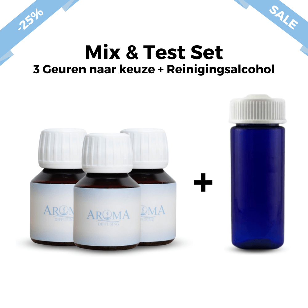 Mix en Test Set Geurolie - 3x 50ml + Reiniger (Gratis) - Mix en Test Set Geurolie - 3x 50ml + Reiniger (Gratis) - AromaDiffusing