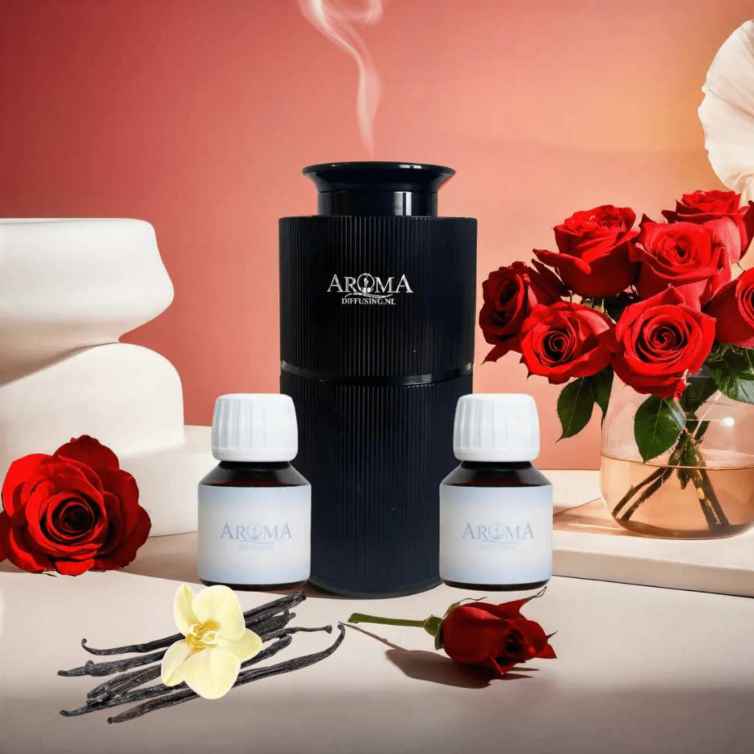 Valentijnbundel Geurmachine + 2x Valentijn Geurolie - Valentijnbundel Geurmachine + 2x Valentijn Geurolie - AromaDiffusing