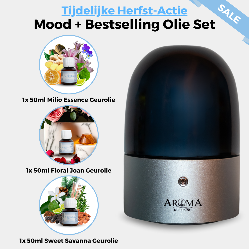 AromaDiffusing Aroma Diffuser aanbieding actie bundel geurolie set