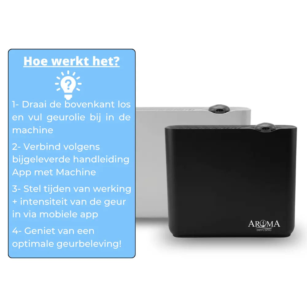 Aroma Diffusing Geurmachine Smart 200m2 Stand Alone Wifi App Besturing Geurolie Navulling - Geurmachine Smart 200m² - AromaDiffusing
