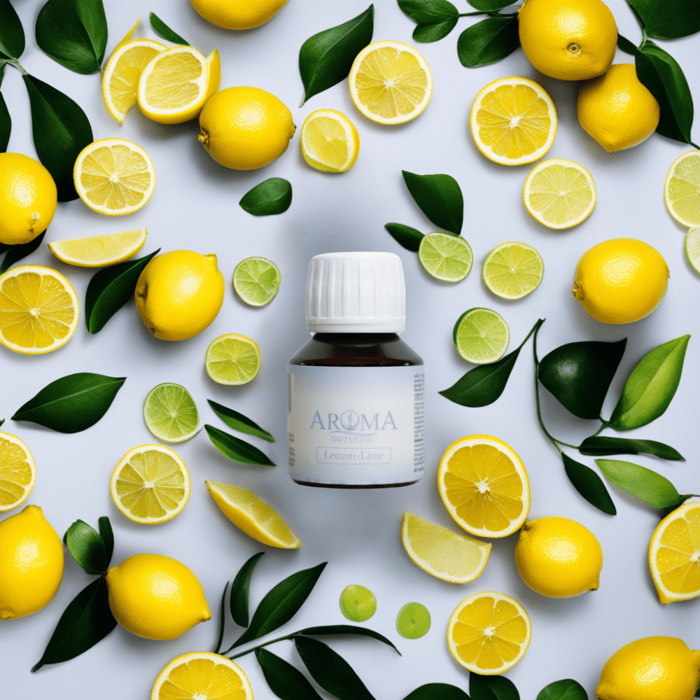 AromaDiffusing Geurolien Inhoud 50 ML Geuren Olie Verschillende Geuren Lemon - Lime - Mix en Test Set Geurolie - 3x 50ml + Reiniger (Gratis) - AromaDiffusing